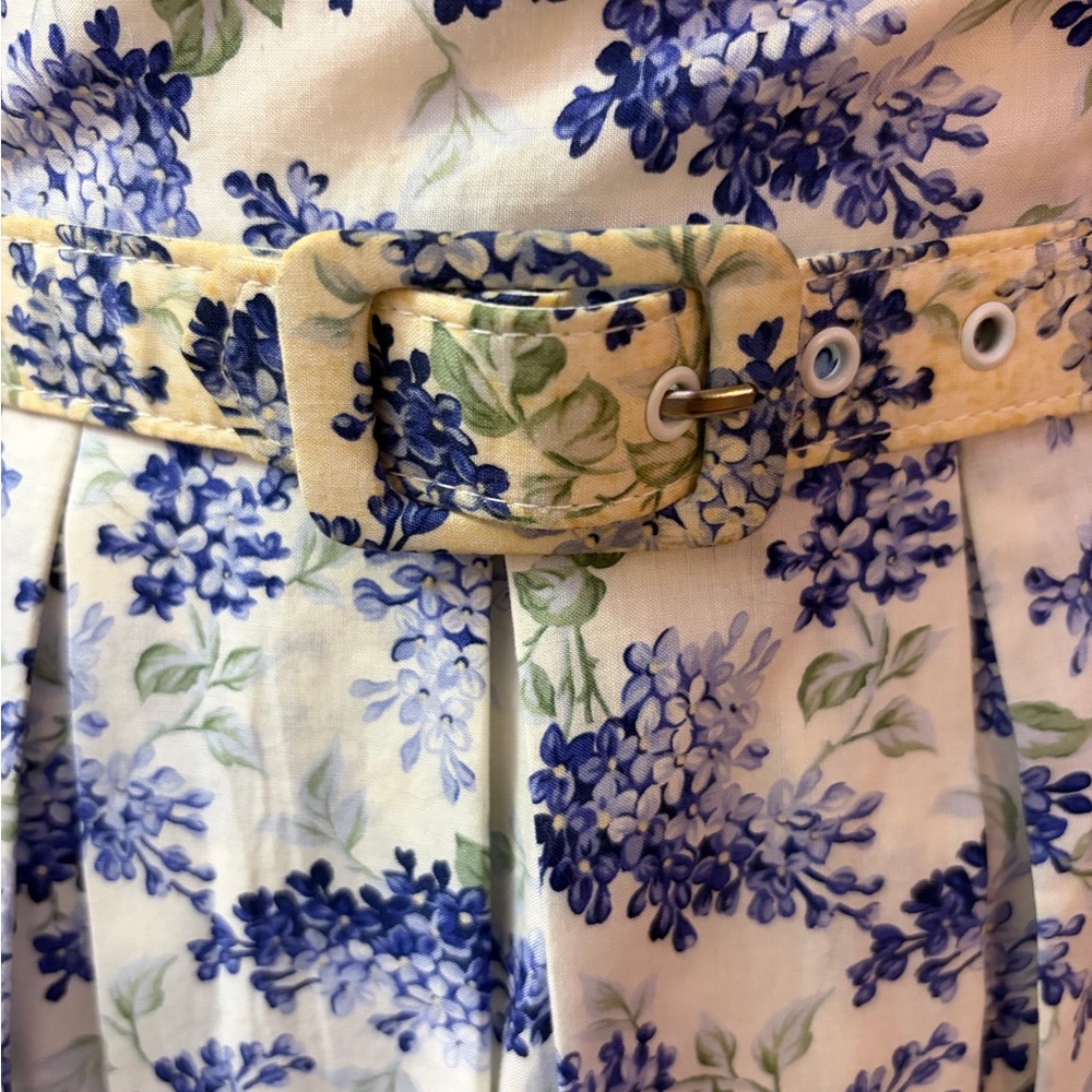 VTG A.B.S. by Allen Schwartz Floral Midi Dress - Lilac/Blue - Size 2 - Picture 5 of 6